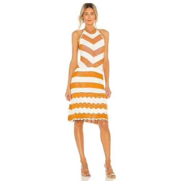 bcbgeneration orange dress BCBGeneration Halter Knit Dress